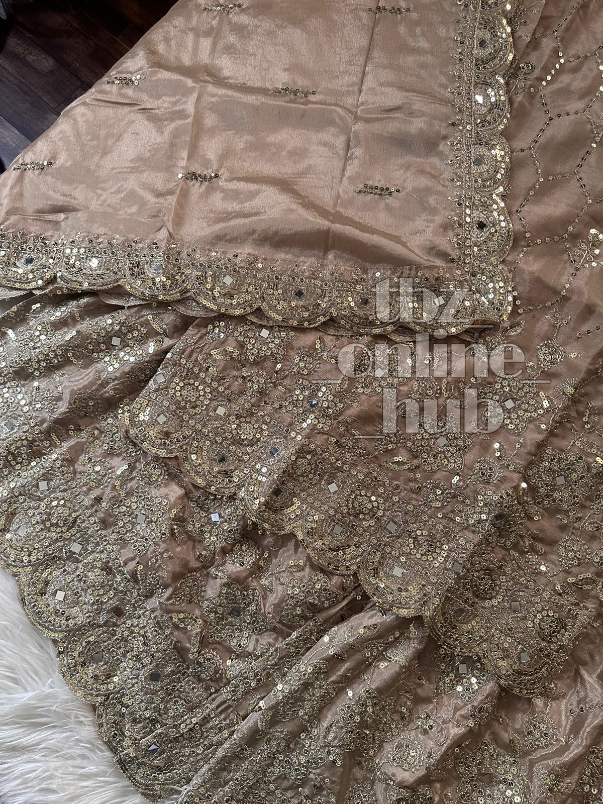 Exquisite Heavy Embroidered Sharara & Dupatta Set – Handcrafted with Sequins & Mirror Work